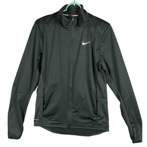 Nike Shield Running Black Light Jacket Zipper Front Pockets Zipper Womens S Used